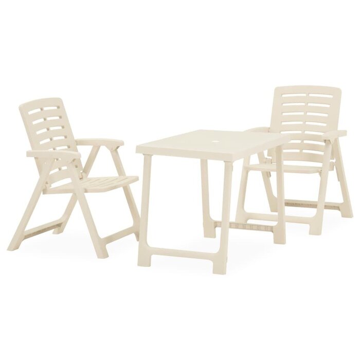 Ensemble bistro 3 pièces pliable blanc - Jusqu'à -35% de remise