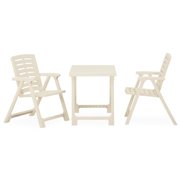 Ensemble bistro 3 pièces pliable blanc - Jusqu'à -35% de remise