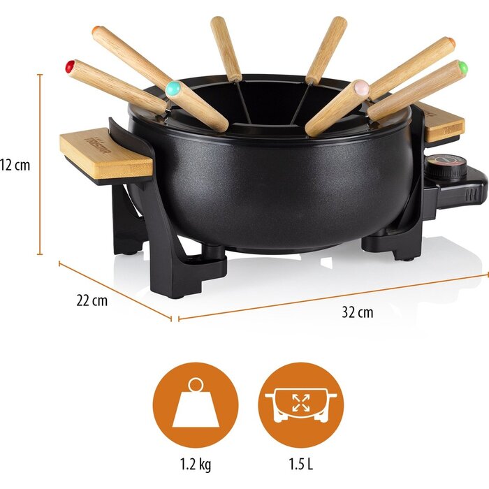 Service à fondue électrique 8 personnes bambou - Jusqu'à 35% de réduction