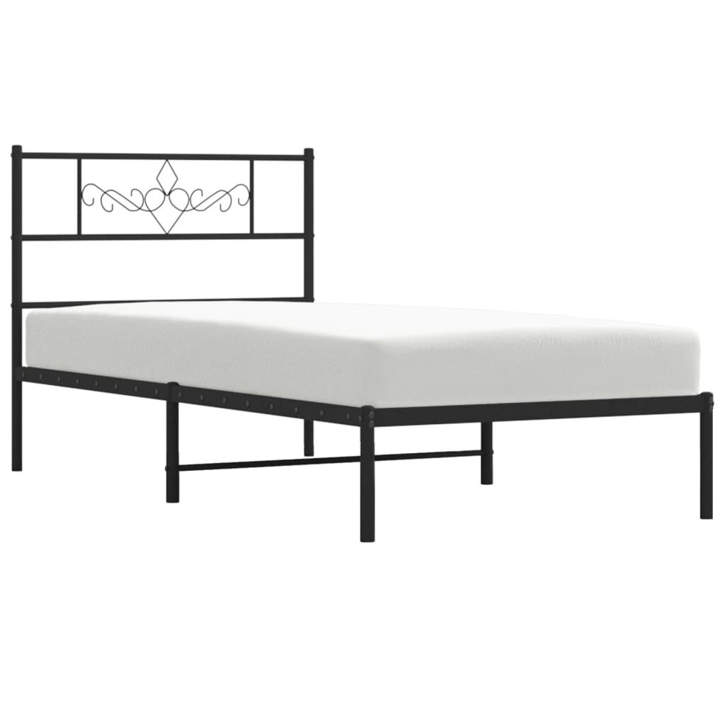 Cadre de lit en métal avec tête de lit 75x190 cm - Jusqu'à -35%