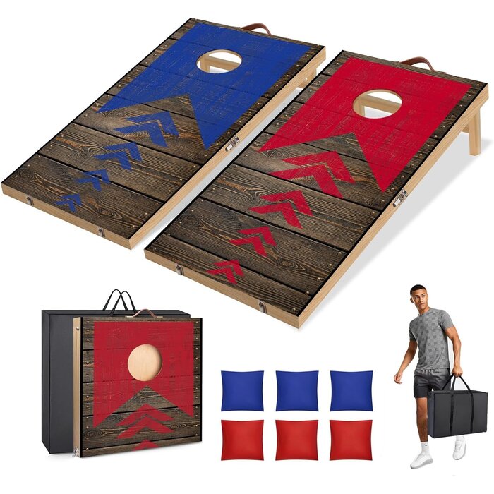 Jeu de Cornhole 60x30cm - Set complet avec 8 sacs - Jusqu'à -35%