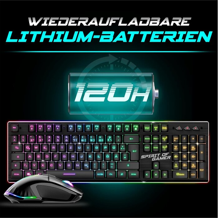 Pack Clavier Souris Gaming Sans Fil RGB - Aluminium - Jusqu'à -35%