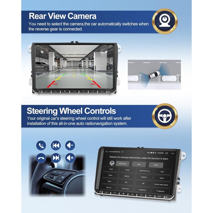Autoradio GPS 9 pouces Android 13 pour VW - Jusqu'à -35% sur votre équipement