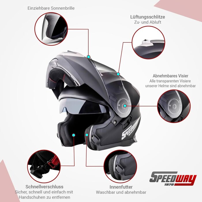 Casque moto modulable noir et blanc - Jusqu'à 35% de réduction