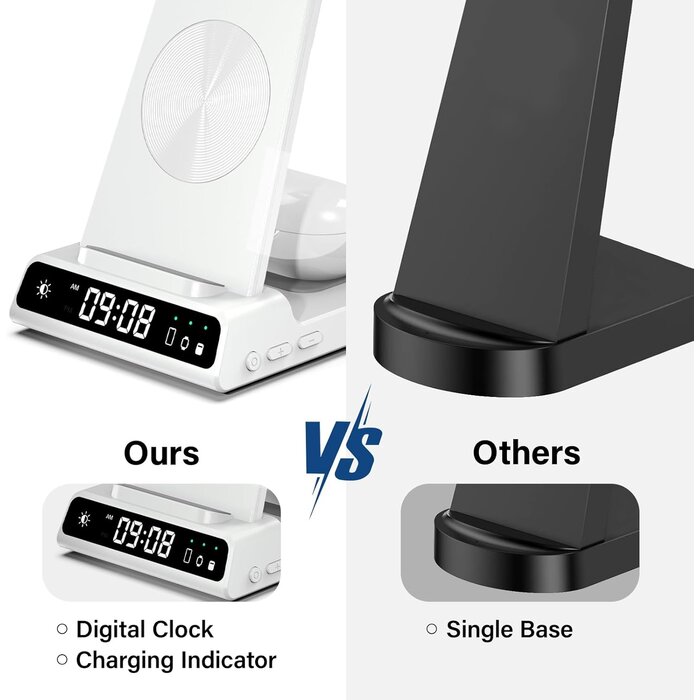 Station de charge 3-en-1 avec horloge - Jusqu'à 35% de remise