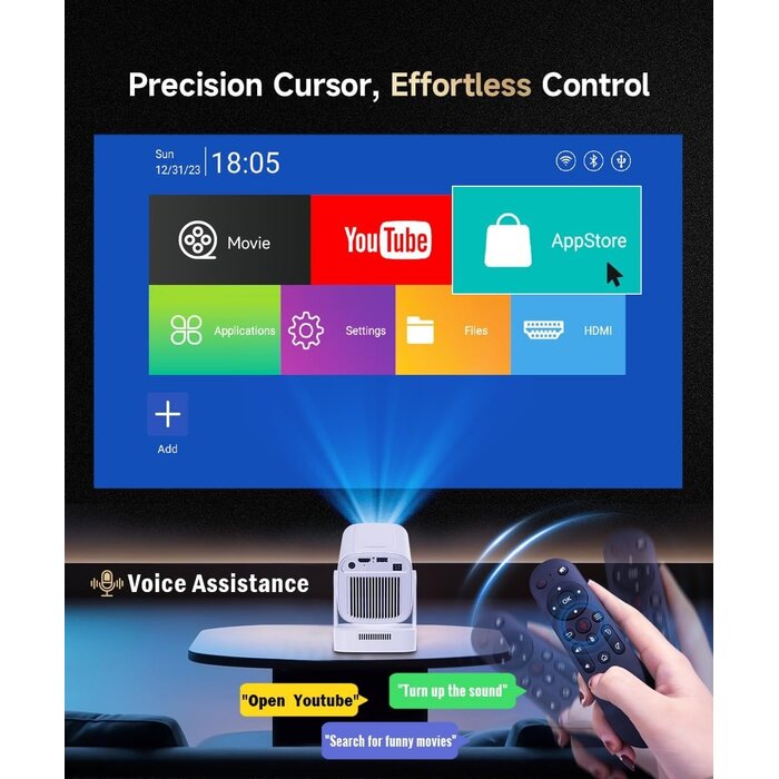 Mini Projecteur 4K Portable - Rotation 180° - Jusqu'à -35% en Outlet