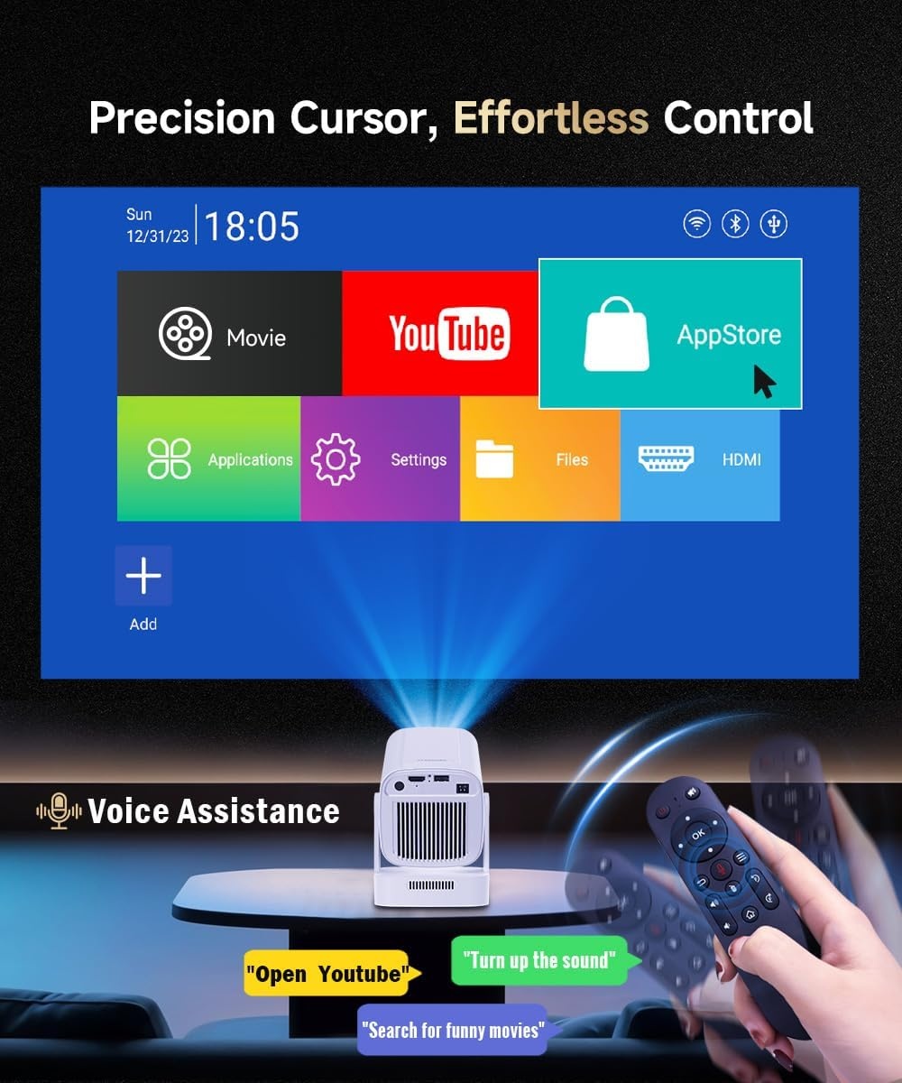 Mini Projecteur 4K Portable - Rotation 180° - Jusqu'à -35% en Outlet