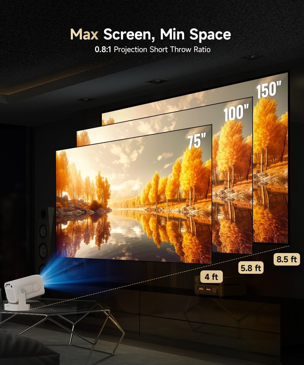 Mini Projecteur 4K Portable - Rotation 180° - Jusqu'à -35% en Outlet