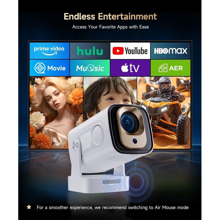 Mini Projecteur 4K Portable - Rotation 180° - Jusqu'à -35% en Outlet