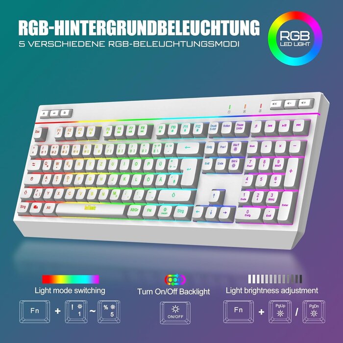 Pack Clavier et Souris Gaming Sans Fil Blanc - Jusqu'à 35% de réduction
