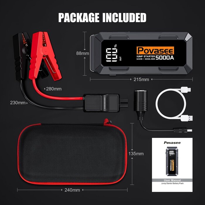 Booster de batterie 5000A LCD - Jusqu'à -35% sur votre équipement auto