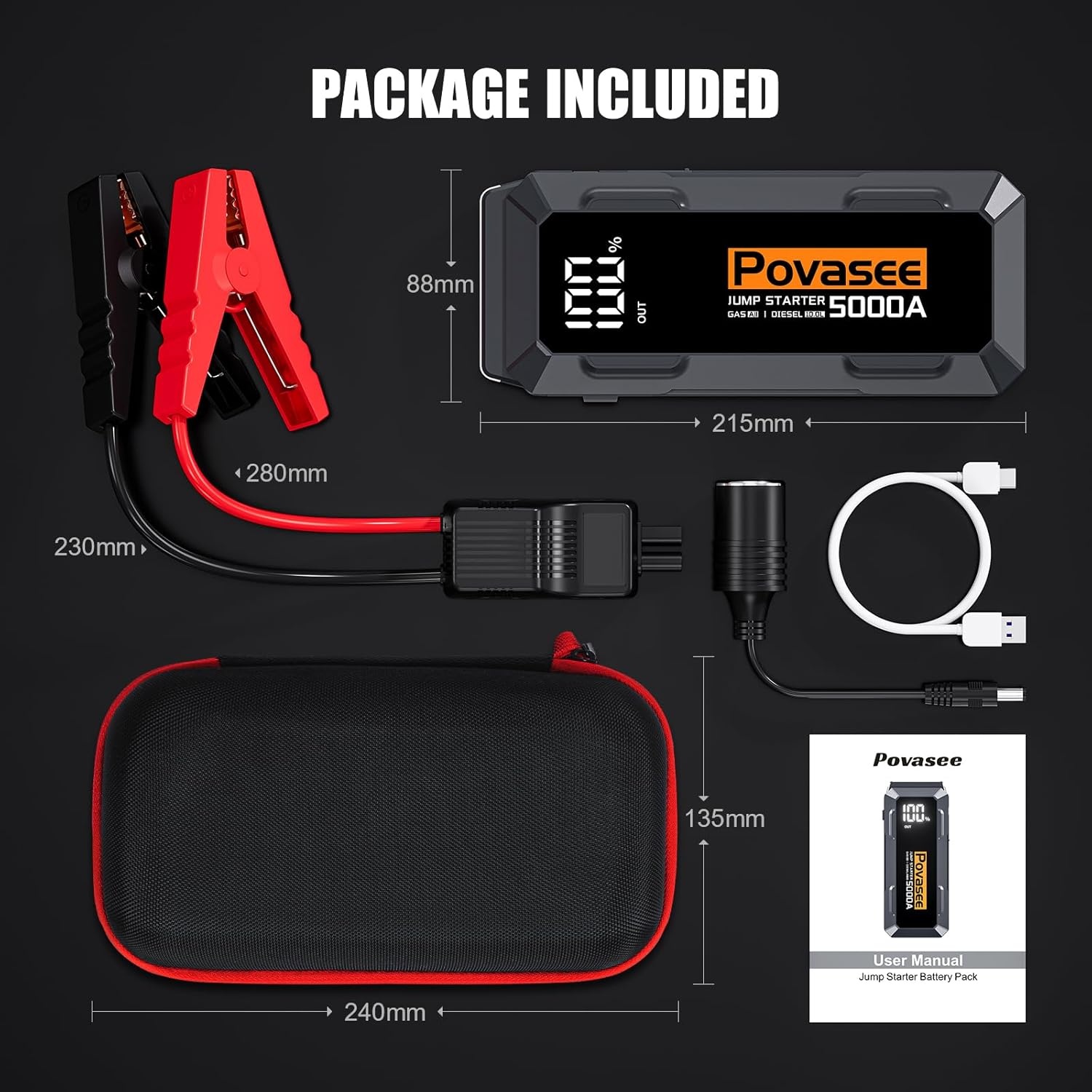 Booster de batterie 5000A LCD - Jusqu'à -35% sur votre équipement auto