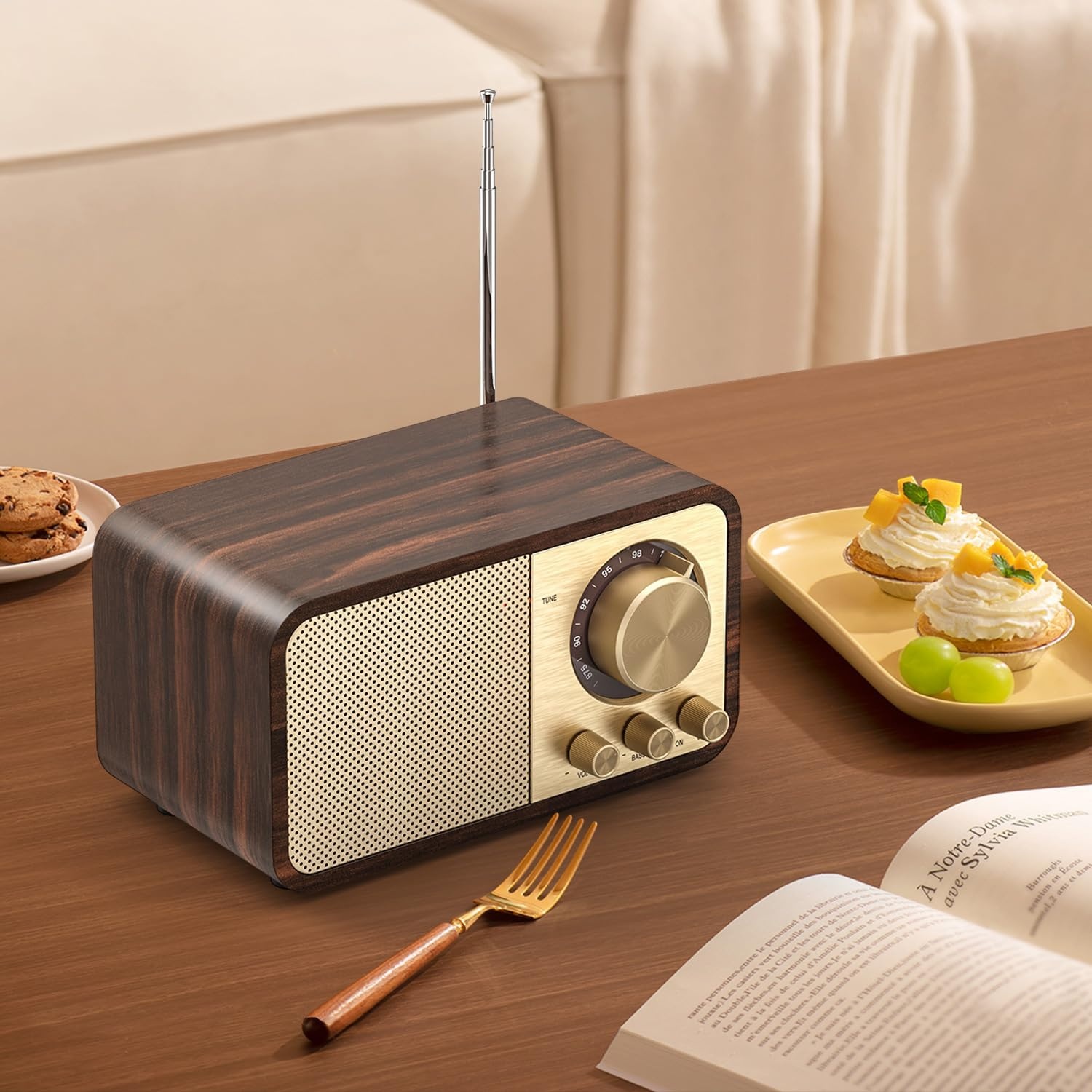 Radio Bluetooth Rétro Aspect Bois - Son 5W - Jusqu'à 35% de remise