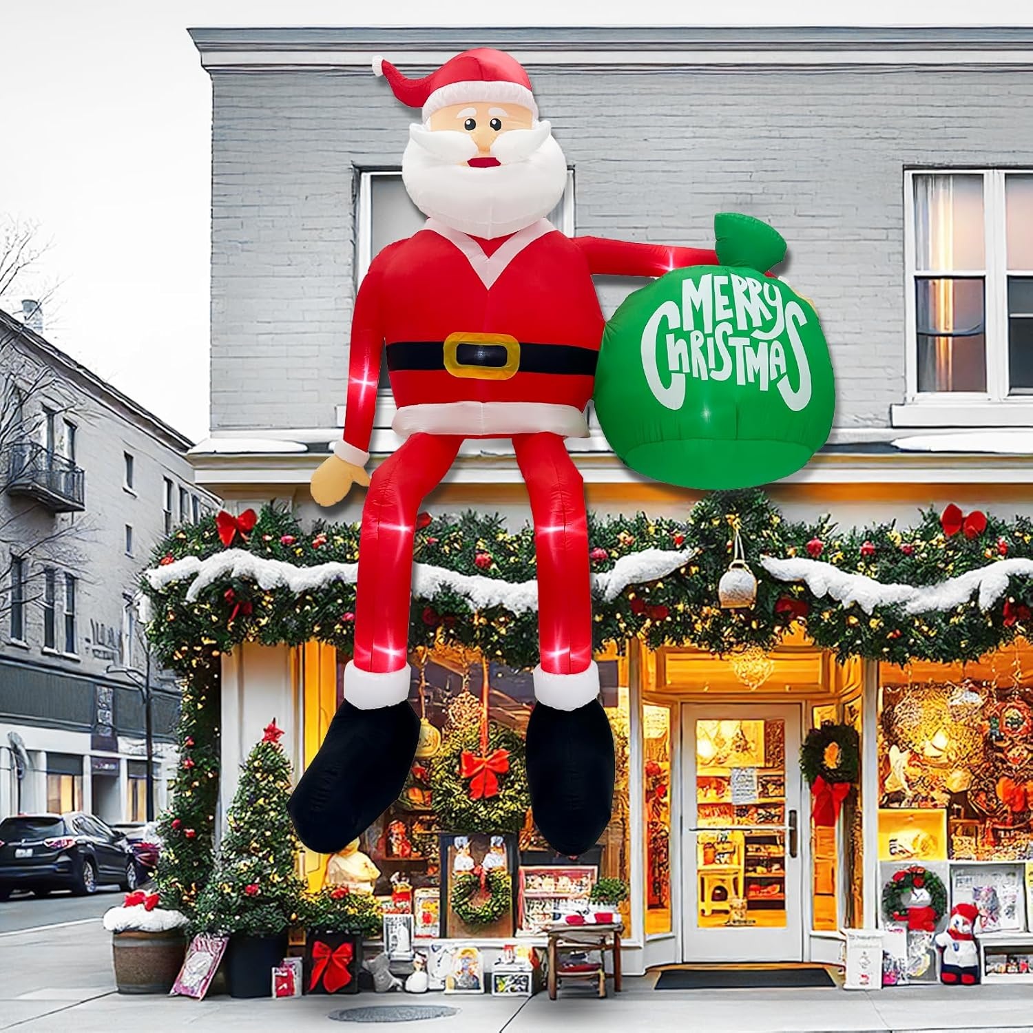 Père Noël gonflable géant 4,5m - Décoration de Noël - Jusqu'à 35% de remise