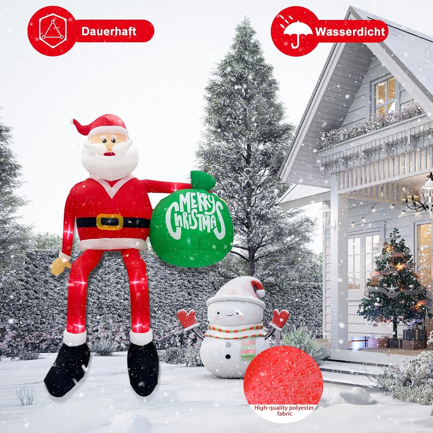 Père Noël gonflable géant 4,5m - Décoration de Noël - Jusqu'à 35% de remise