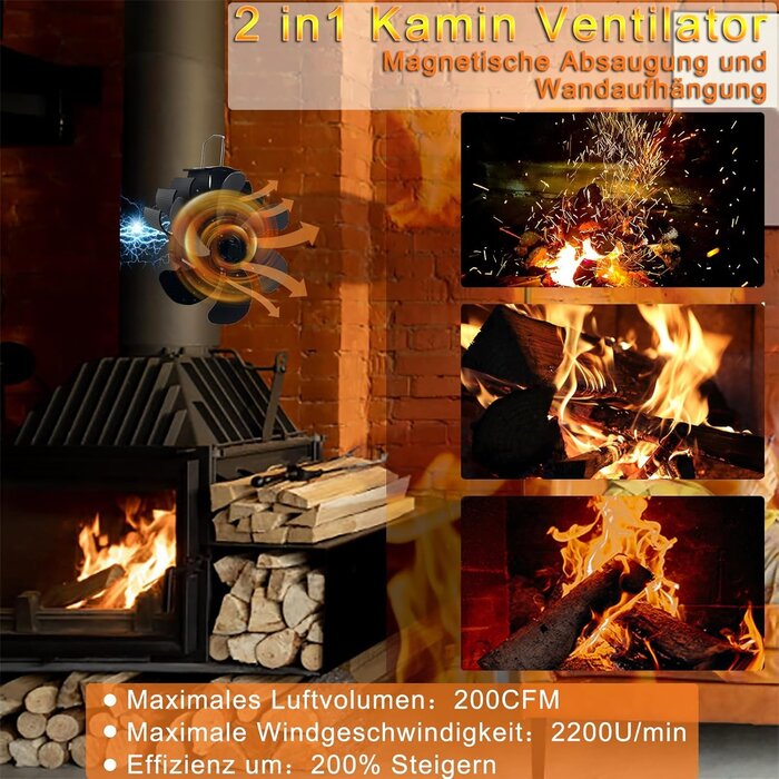 Ventilateur de poêle 6 pales magnétique - Jusqu'à -35% en Outlet