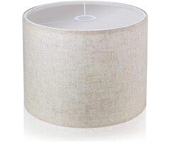 Abat-jour tambour en lin blanc 32 cm - Jusqu'à 35% de réduction
