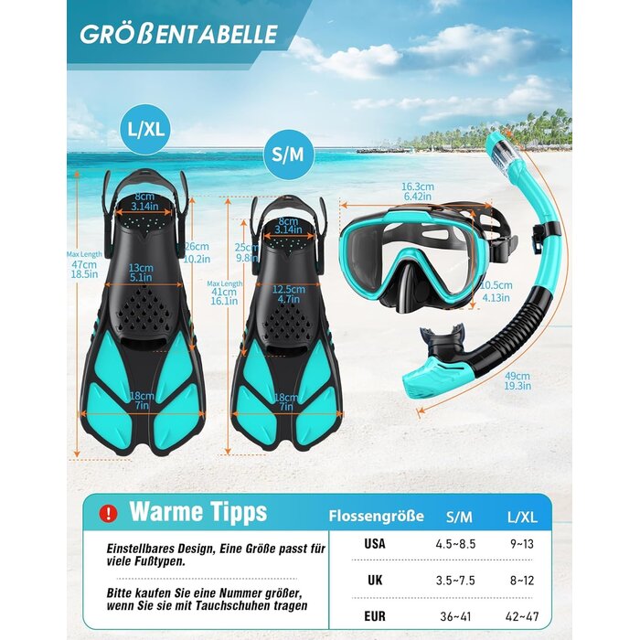 Kit Snorkeling Adulte Vert - Jusqu'à -35% sur votre ensemble complet