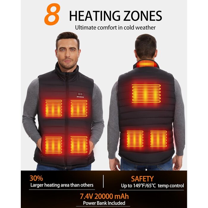 Gilet chauffant homme avec batterie 20000mAh - Jusqu'à -35% sur nos modèles