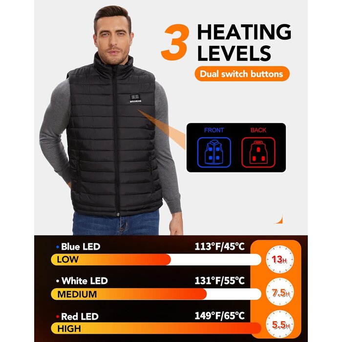 Gilet chauffant homme avec batterie 20000mAh - Jusqu'à -35% sur nos modèles