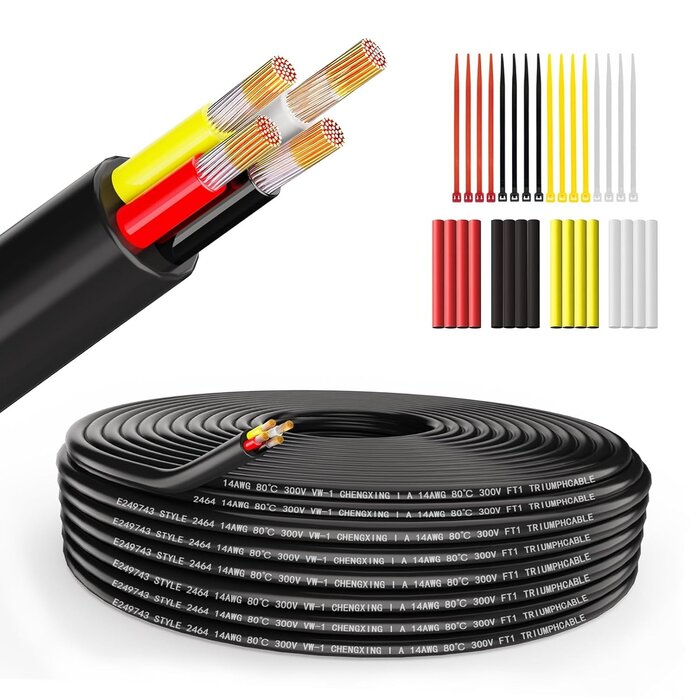 Câble électrique 4 conducteurs 14AWG 9,14m - Jusqu'à 35% de réduction