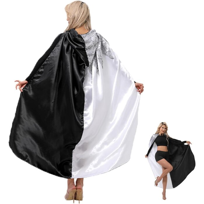 Cape de déguisement style Cruella 150cm - Jusqu'à -35% de réduction