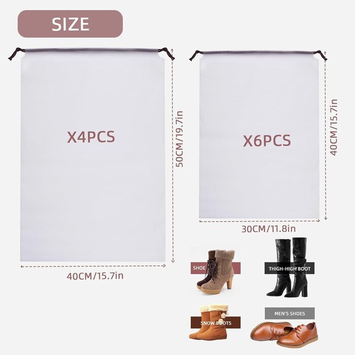 Lot de 10 housses de rangement imperméables pour chaussures - Jusqu'à -35%