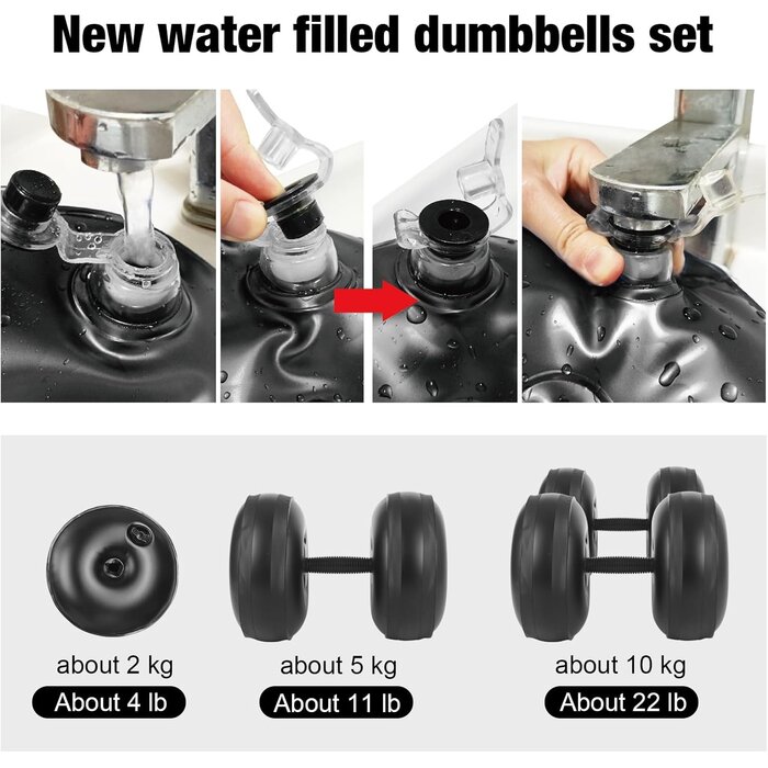 Set d'Haltères Réglables à Eau jusqu'à 10kg - Jusqu'à -35% en Outlet