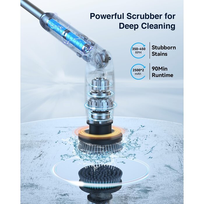 Brosse de nettoyage électrique rotative - 8 têtes - Jusqu'à 35% de remise