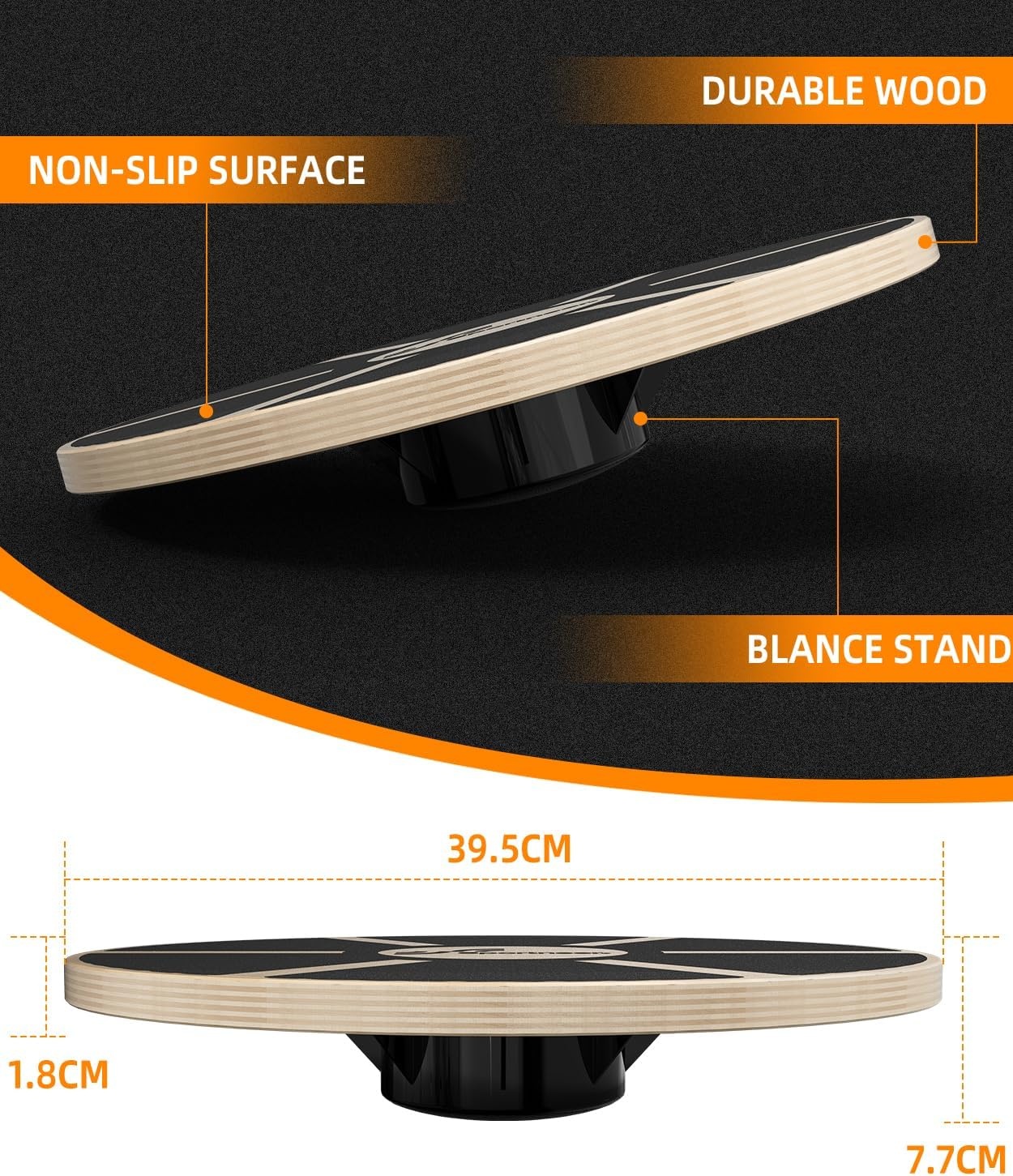 Plateau d'équilibre en bois 40 cm - Fitness & Rééducation - Jusqu'à -35%