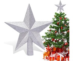 Étoile de sapin 20 cm argentée - Décoration de Noël - Jusqu'à -35%