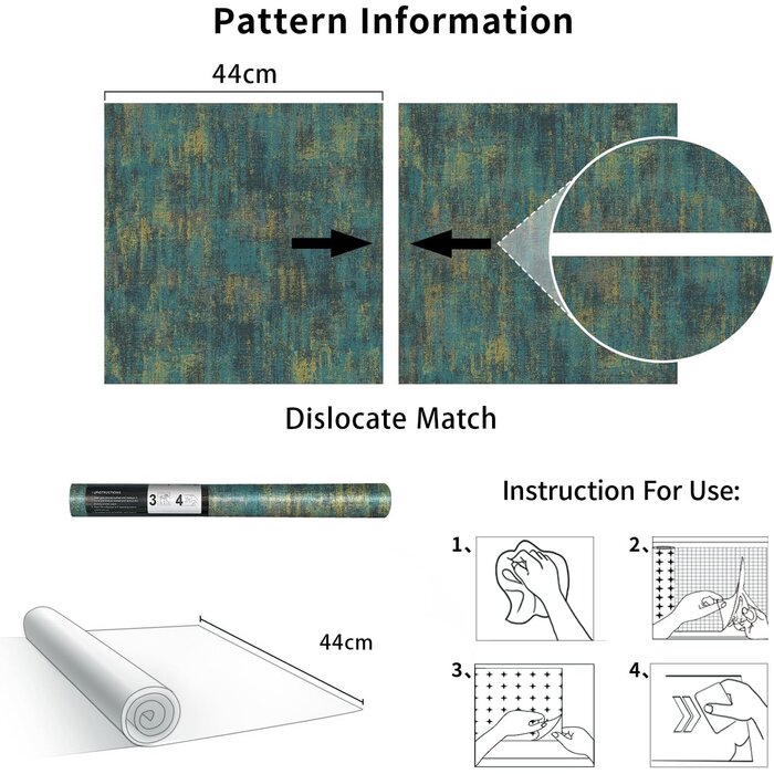 Papier peint autocollant béton métal bleu - Jusqu'à -35% de réduction