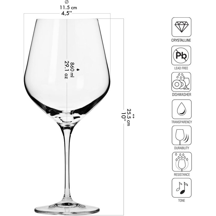 Set de 6 verres à vin Bourgogne 860 ml - Cristal - Jusqu'à 35% de remise