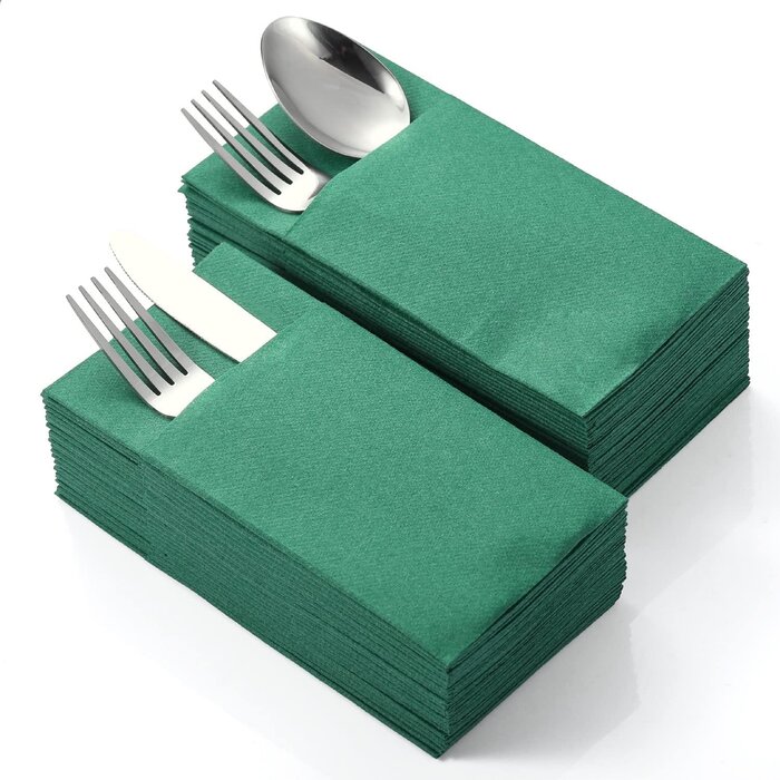 200 Serviettes de table blanches 40x40cm - Jusqu'à -35% de réduction