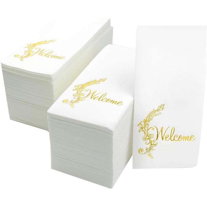200 Serviettes de table blanches 40x40cm - Jusqu'à -35% de réduction