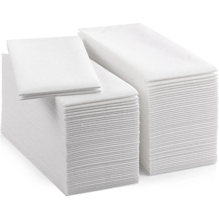 200 Serviettes de table blanches 40x40cm - Jusqu'à -35% de réduction