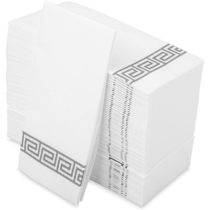 200 Serviettes de table blanches 40x40cm - Jusqu'à -35% de réduction