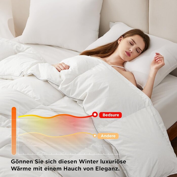 Couette d'hiver 240x220cm 90% Duvet - Jusqu'à -35% sur votre confort