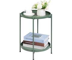Table d'appoint ronde 2 niveaux vert gazon - Jusqu'à -35% de remise
