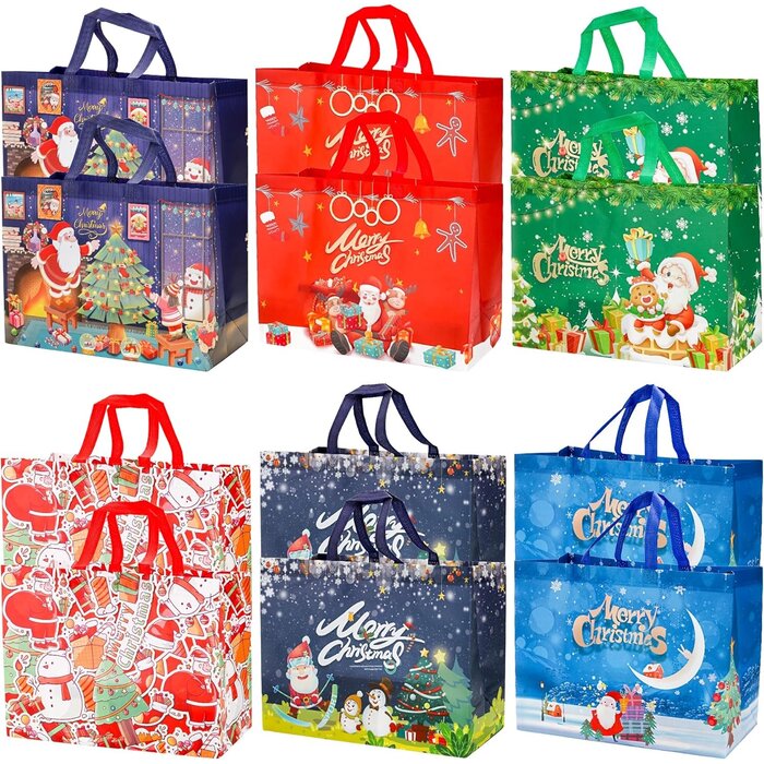 Lot de 12 Grands Sacs Cadeaux de Noël - Jusqu'à -35% de remise