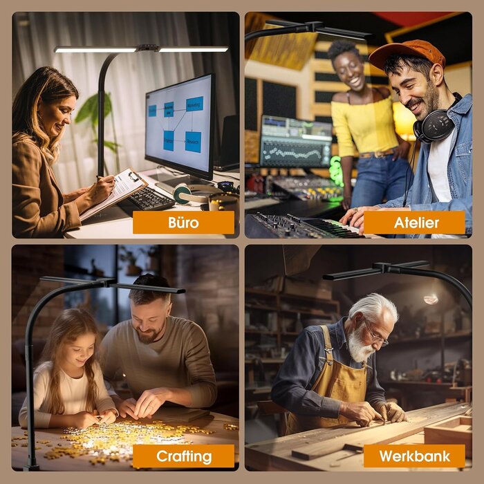 Lampe de bureau LED double tête articulée - Jusqu'à -35 %