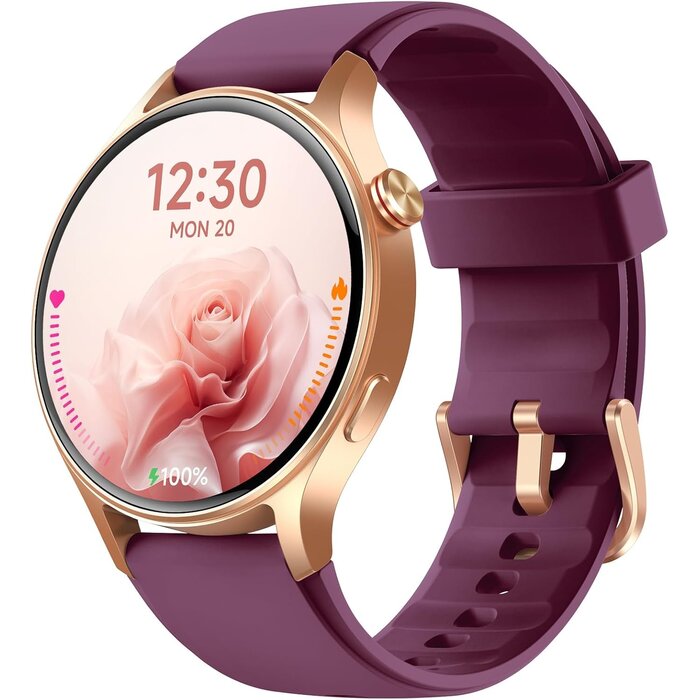 Montre connectée AMOLED dorée - Appels Bluetooth - Jusqu'à -35% d'économie