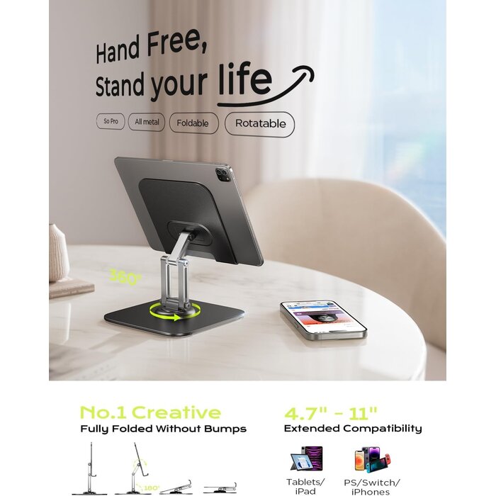 Support tablette articulé 360° pliable - Jusqu'à 35% de réduction