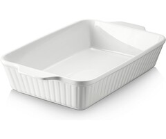 Plat de cuisson en céramique blanc 22x33cm - Jusqu'à 35% de réduction
