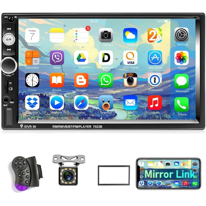 Autoradio 2 DIN tactile avec caméra de recul - Jusqu'à 35% de réduction