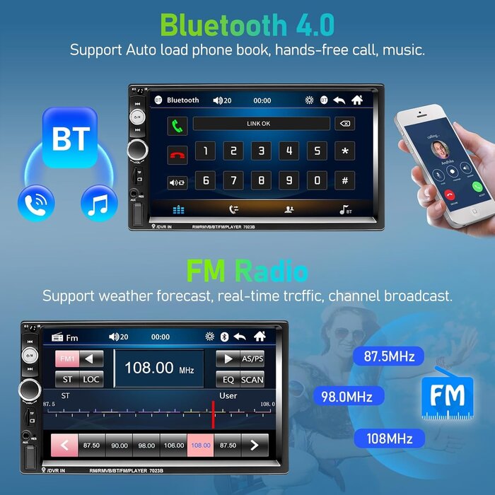 Autoradio 2 DIN tactile avec caméra de recul - Jusqu'à 35% de réduction