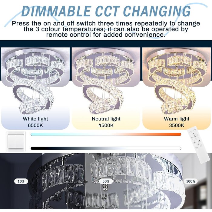 Plafonnier LED cristaux design floral 40cm - Jusqu'à -35% sur votre luminaire
