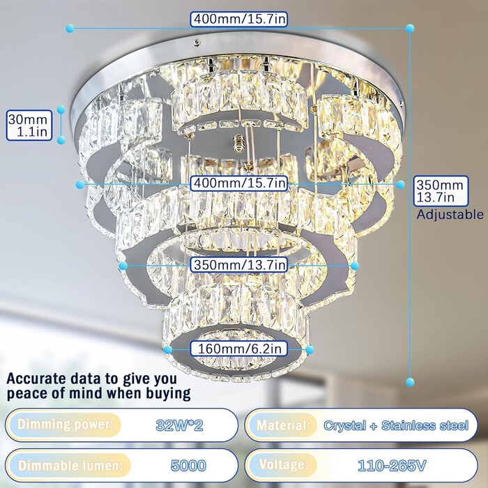 Plafonnier LED cristaux design floral 40cm - Jusqu'à -35% sur votre luminaire