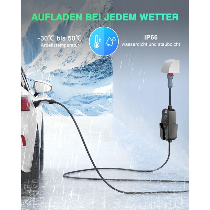 Borne de recharge nomade 11kW triphasée, 7,8m - Jusqu'à 35% de remise