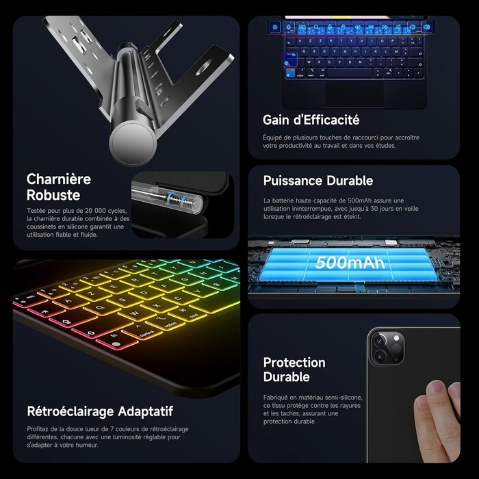 Clavier Magic Keyboard pour iPad Pro 13" (M4) AZERTY - Jusqu'à -35%